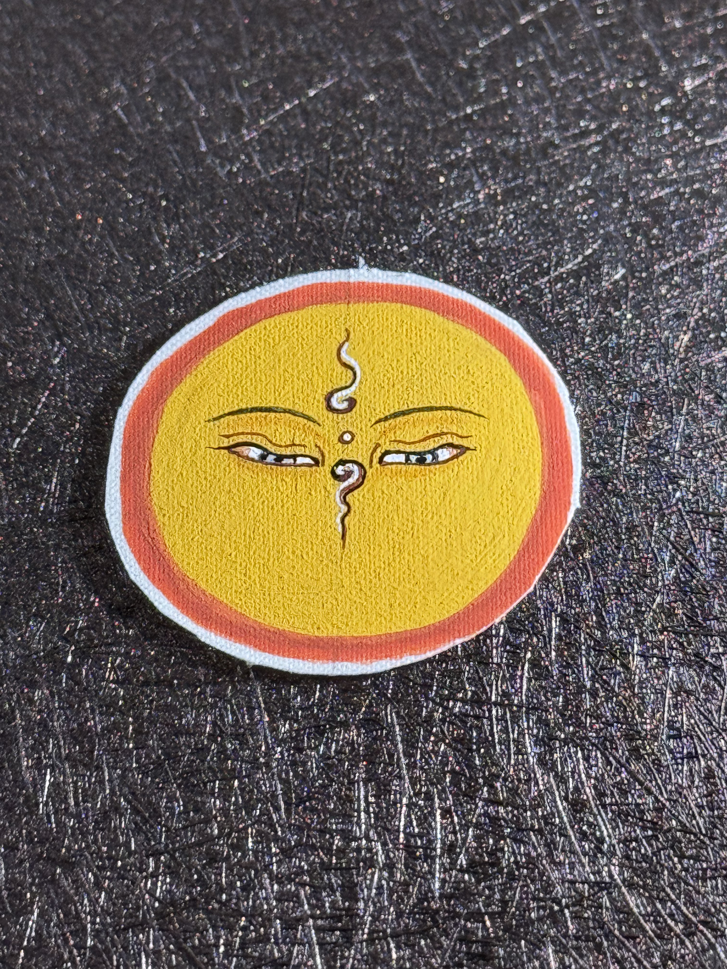 Yellow Tara Thangka Pendant | Hand-Painted Tibetan Abundance & Longevity Necklace