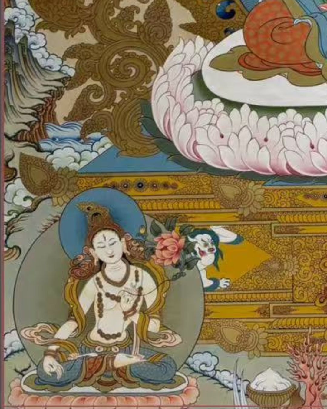 Three Long-Life Deities| Hand-Painted Thangka for Blessings of Longevity, Health & Prosperity