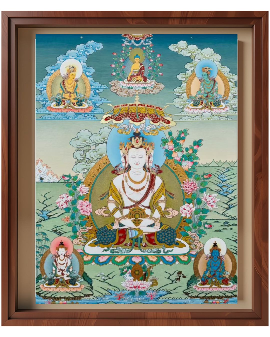 Mahāvairocana | Hand-Painted Thangka for Illuminating Wisdom & Ultimate Enlightenment