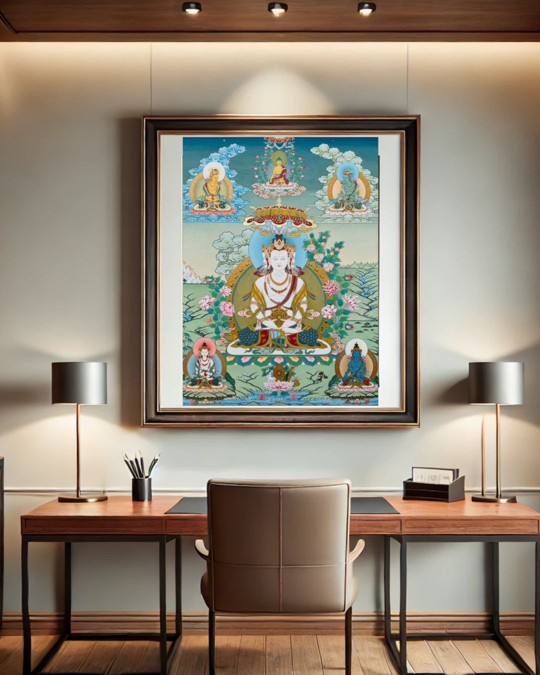 Mahāvairocana | Hand-Painted Thangka for Illuminating Wisdom & Ultimate Enlightenment