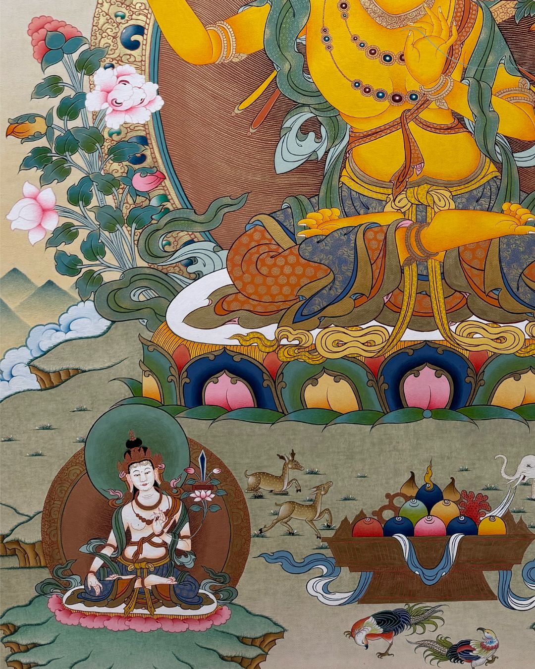 Five Great Manjushri Bodhisattvas | Hand-Painted Thangka Supreme Wisdom, Eloquence & Clarity
