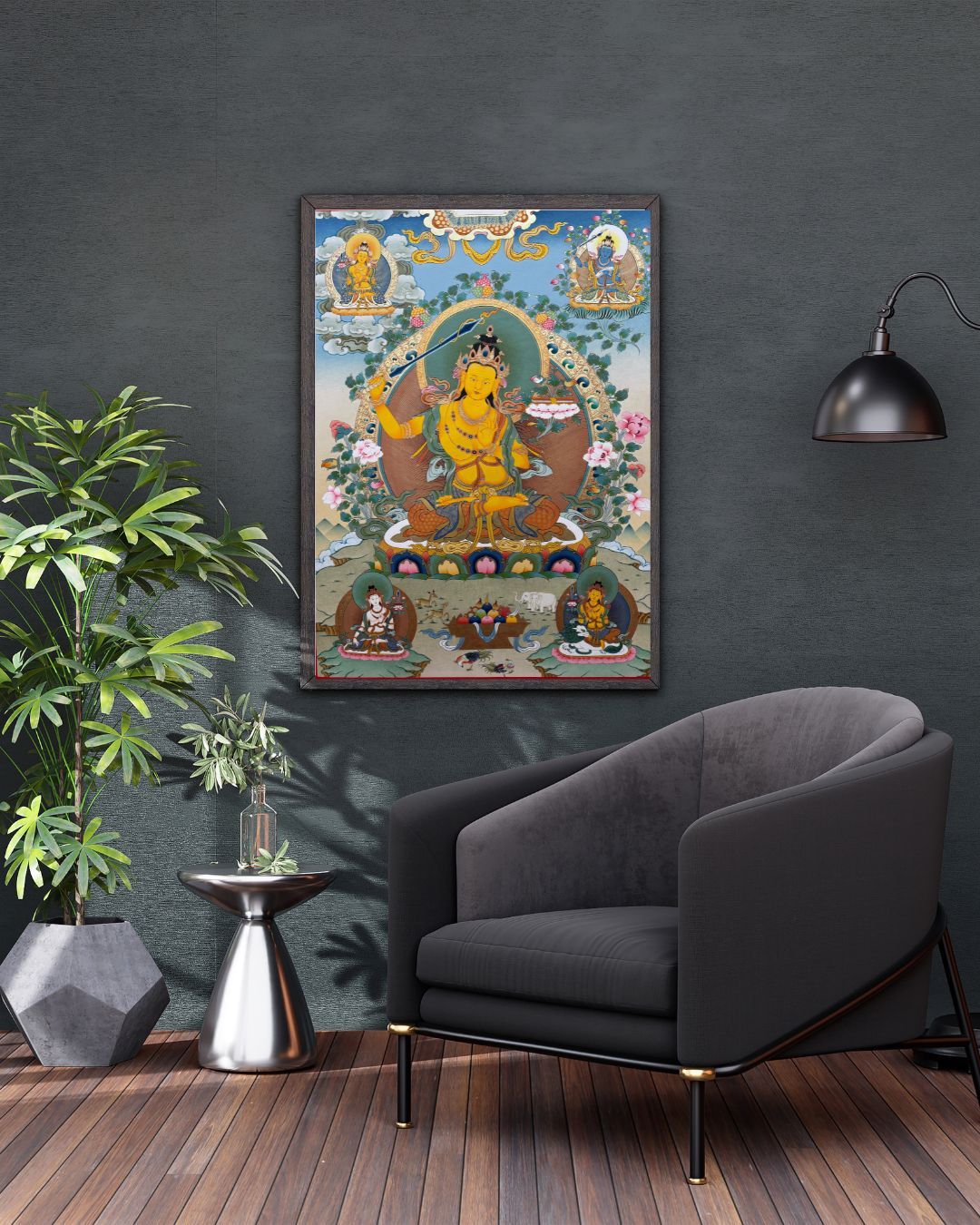 Five Great Manjushri Bodhisattvas | Hand-Painted Thangka Supreme Wisdom, Eloquence & Clarity