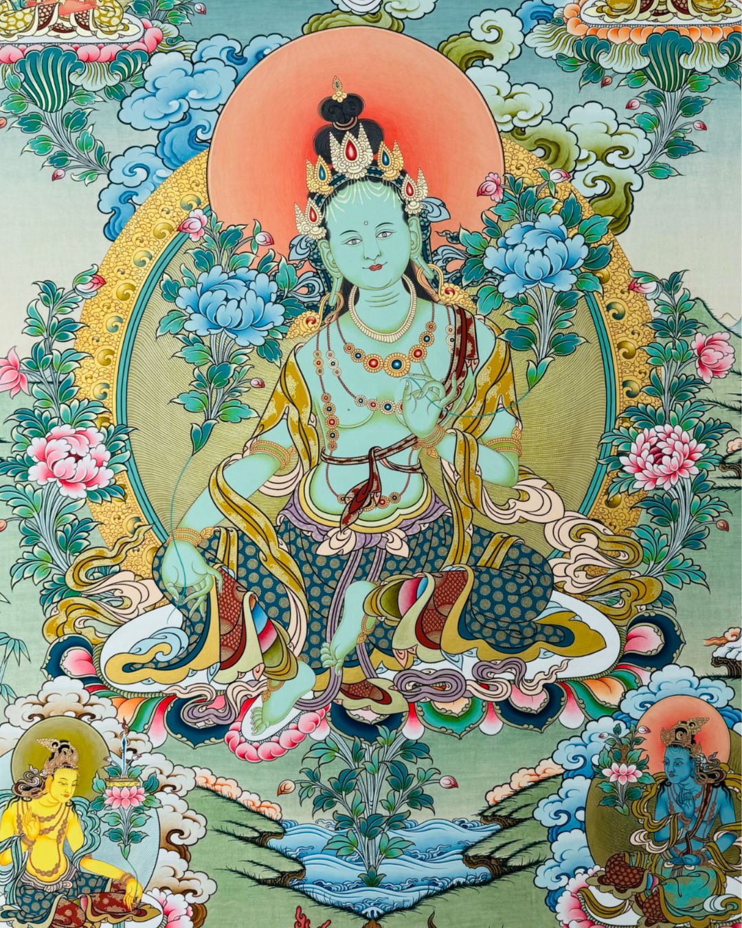 Green Tara | Hand-Painted Thangka for Compassion, Protection & Overcoming Obstacles