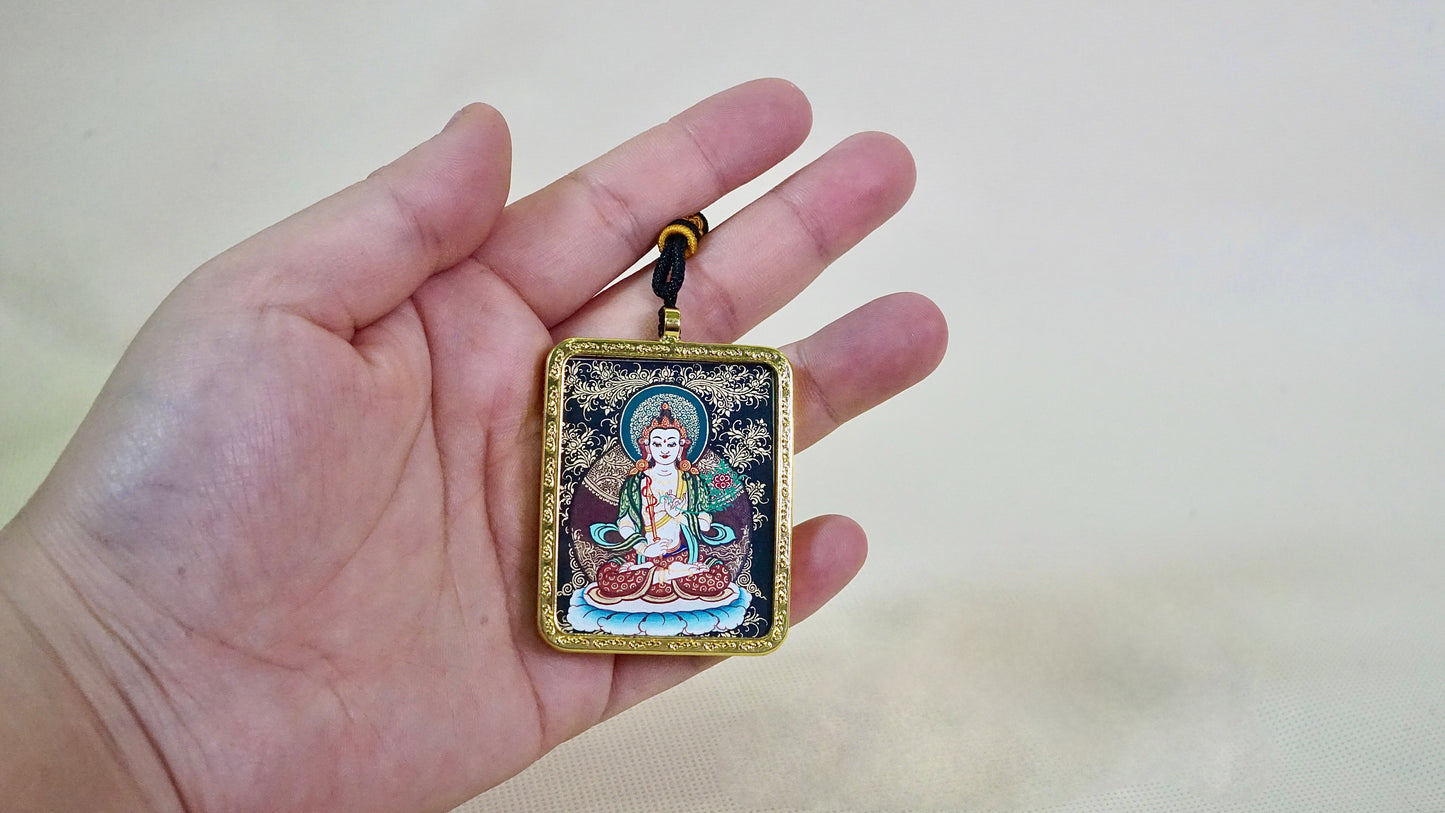 Hand-Painted Thangka of Akashagarbha Bodhisattva